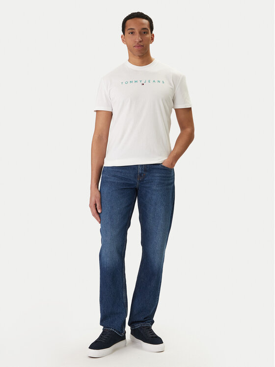 Tommy Jeans Tommy Jeans Póló Linear Logo DM0DM20744 Fehér Regular Fit
