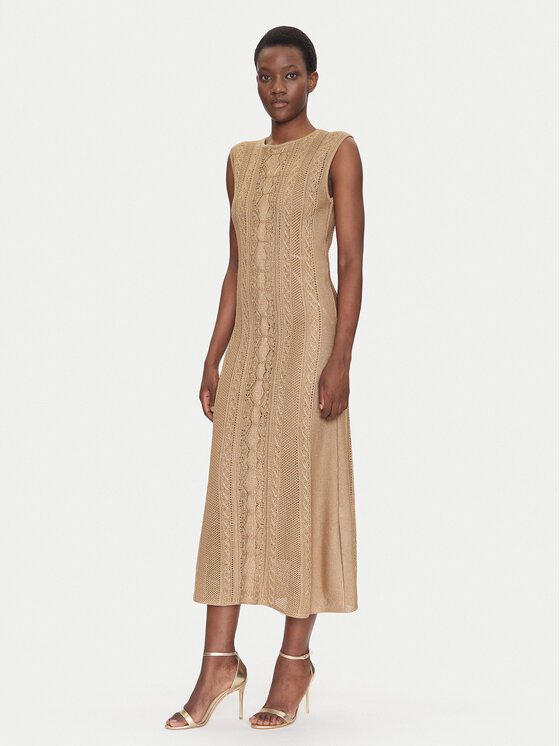 Luisa Spagnoli Luisa Spagnoli Rochie tricotată Canape 58675 Bej Regular Fit