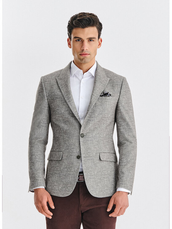 Pako Lorente Pako Lorente Marynarka P25WF-3X-035 Szary Slim Fit