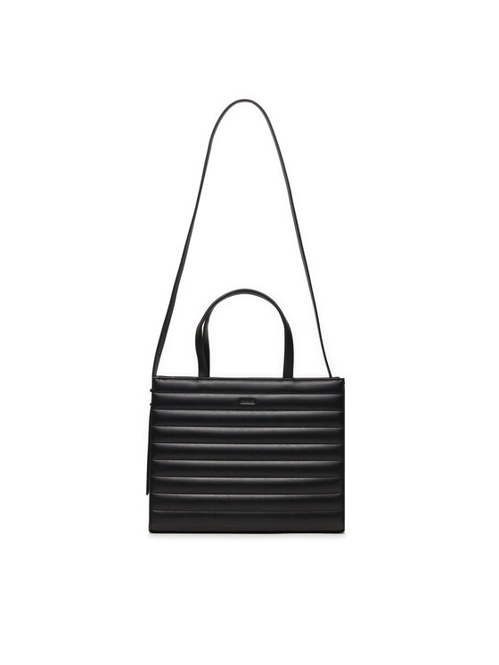 Geantă Calvin Klein Line Quilt Medium Tote K60K612120 Negru