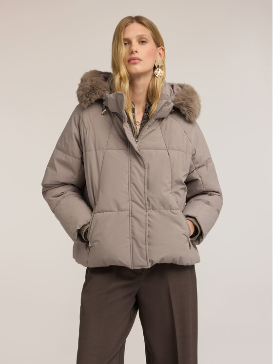 Motivi Motivi Giubbotto piumino F047Q000783N002 Crema Regular Fit