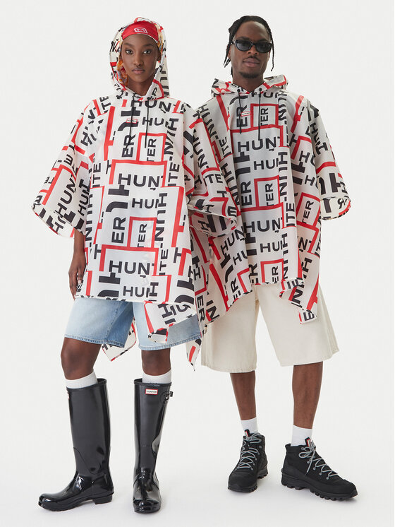 Hunter Hunter Poncsó HARU0006261 Fehér Regular Fit