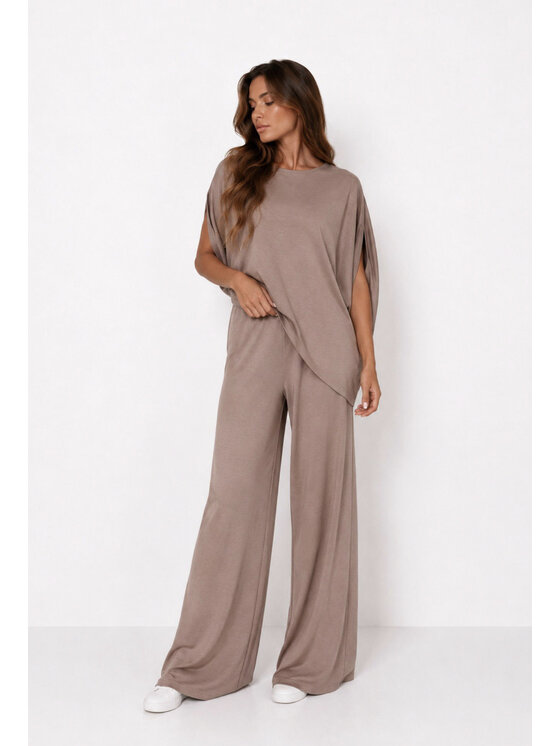Agatha Studio Agatha Studio Komplet bluzka i spodnie A26SS-KA-K24 Brązowy Oversize