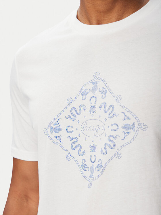 HUGO HUGO T-shirt Nerberri 50572760 Bianco Regular Fit