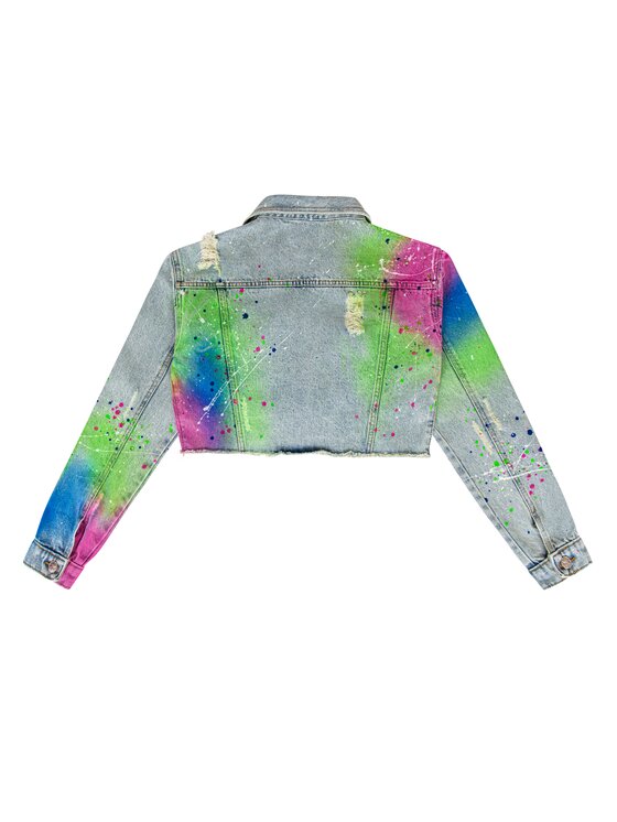 MissDenim MissDenim Kurtka jeansowa Cropped Niebieski Cropp Fit