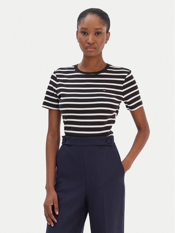 Tommy Hilfiger Tommy Hilfiger Majica New Cody WW0WW40587 Črna Slim Fit