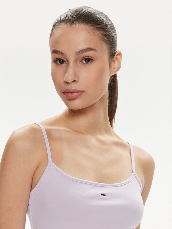 Tommy Jeans Tommy Jeans Top Essential DW0DW17381 Violett Slim Fit