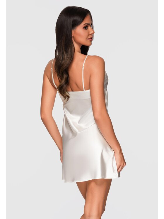Ombre Ombre Koszula nocna LW-NWNG-0118 Écru Regular Fit