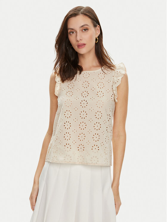 JDY Bluză Vola 15312383 Bej Regular Fit