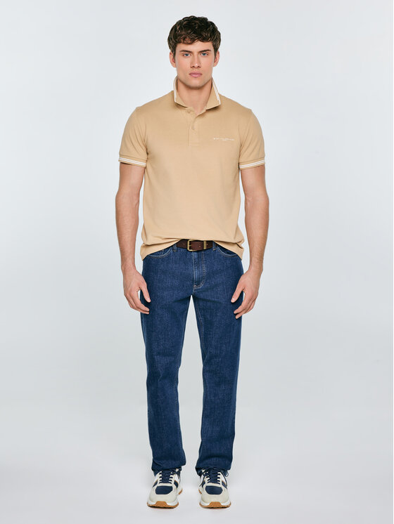 BIG STAR BIG STAR Polo WLADYM Beżowy Basic Fit