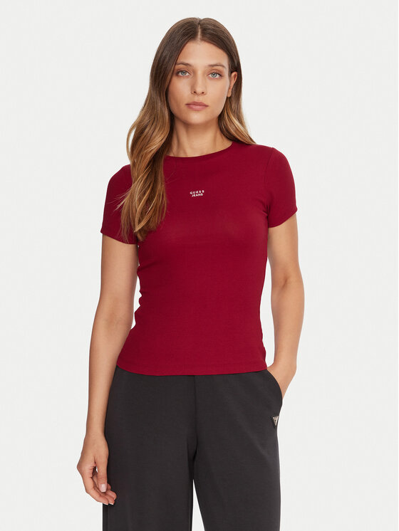 Guess Jeans Guess Jeans T-Shirt W5BP45 KA0H1 Czerwony Slim Fit