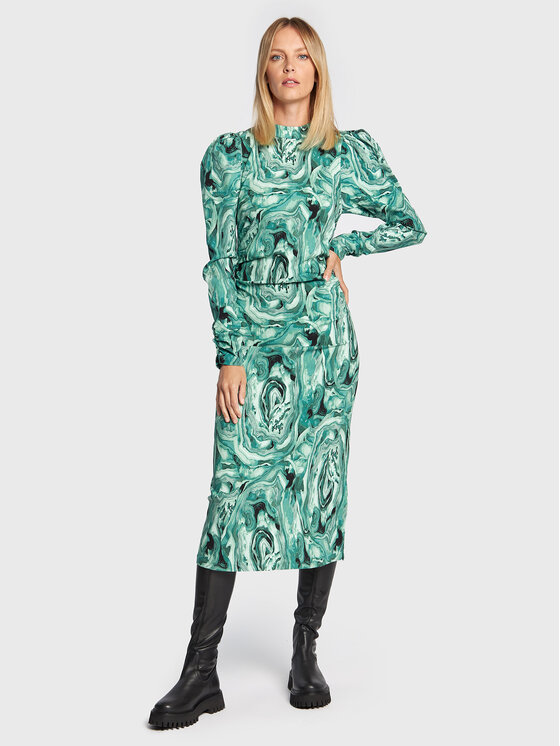Gestuz Gestuz Cocktail obleka Ravagz 10906551 Zelena Slim Fit