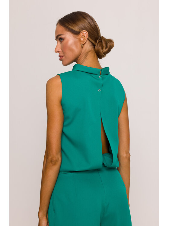 Made of Emotion Made of Emotion Kombinezon M382 Zielony Wide Leg