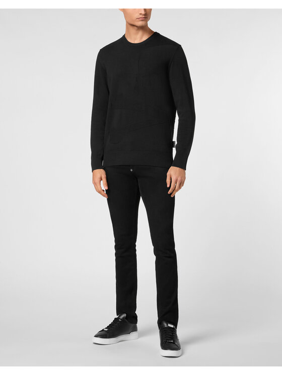 PHILIPP PLEIN PHILIPP PLEIN S dlouhým rukávem 9487 Černá Regular Fit
