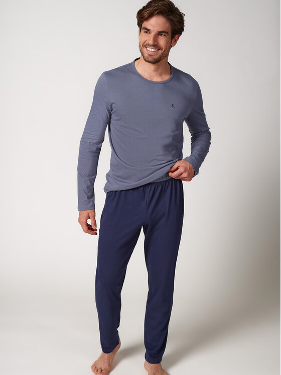 Huber Huber Piżama 110099 Granatowy Regular Fit