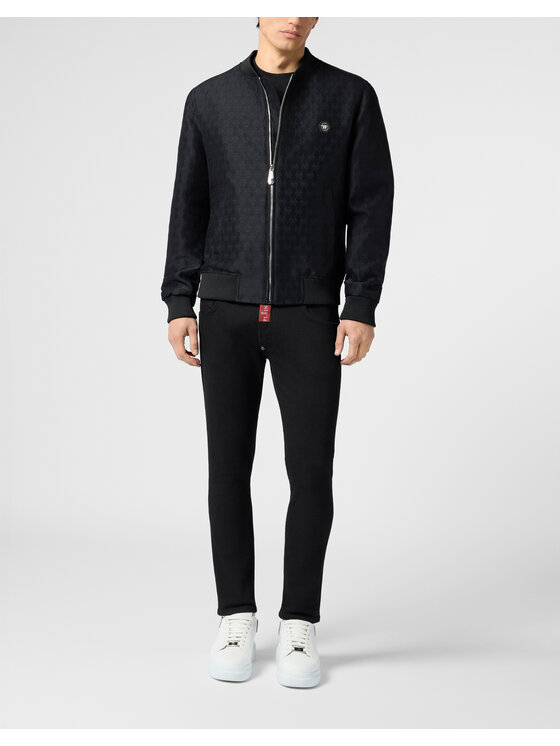 PHILIPP PLEIN PHILIPP PLEIN Kurtka bomber 30567 Czarny Regular Fit
