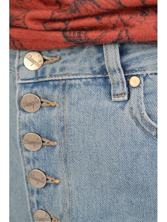 Wrangler Wrangler Jeansy RETRO CROP BOYFRIEND Niebieski Straight Fit