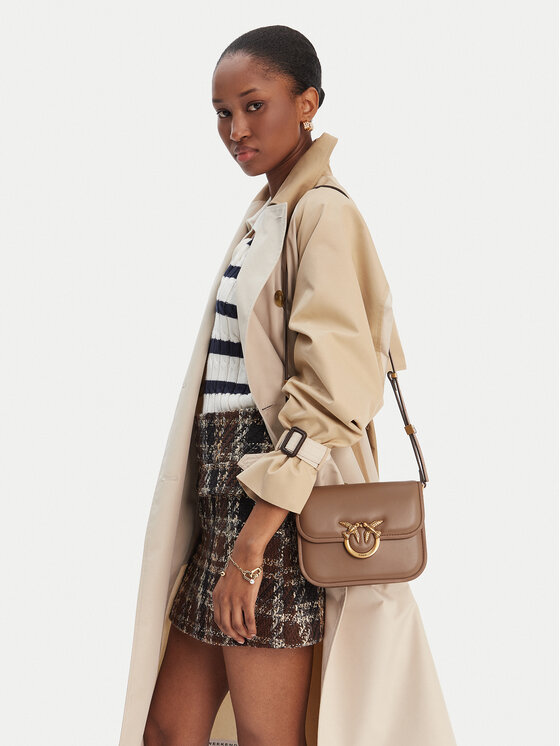 PINKO PINKO Kabelka Love Box Bag Fl Mini PE 25 PLTT 104297 A26L Hnedá