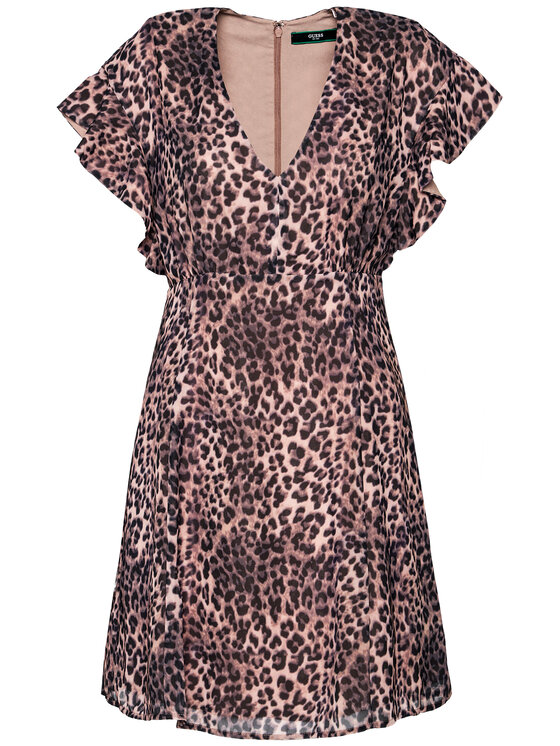 Guess Guess Letné šaty Ayar W1RK0B W70Q0 Hnedá Slim Fit
