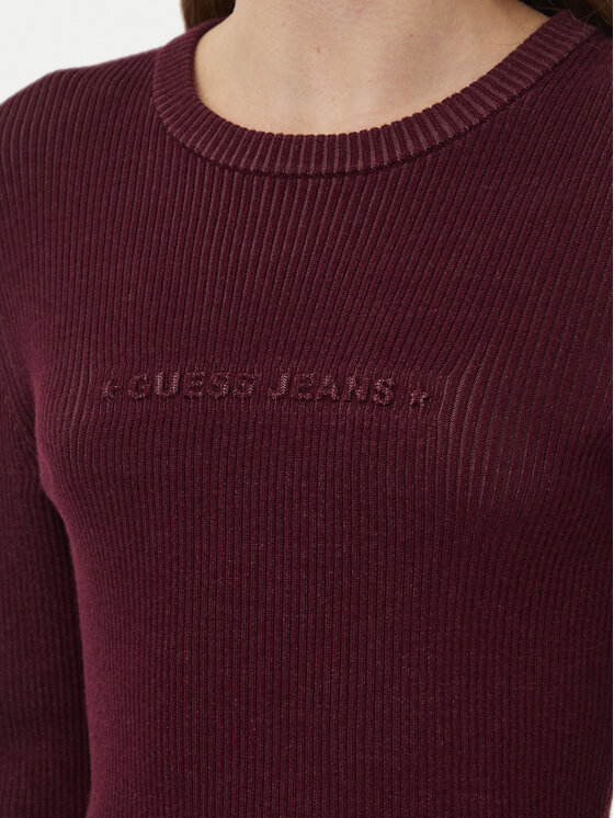 Guess Jeans Guess Jeans Блузка W6BR04 Z1247 Бордовий Slim Fit