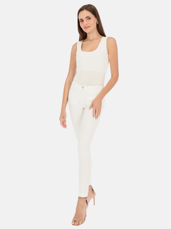 L’AF L’AF Spodnie materiałowe Marisa Biały Slim Fit