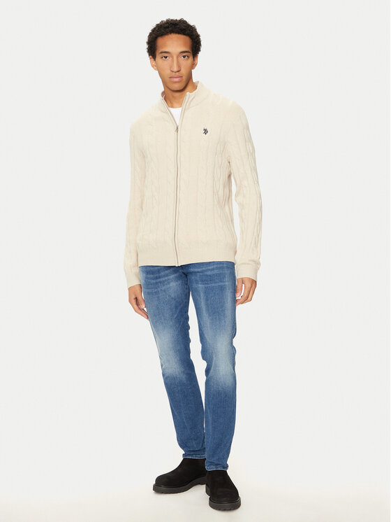 U.S. Polo Assn. U.S. Polo Assn. Sweter MUP3791 Beżowy Regular Fit