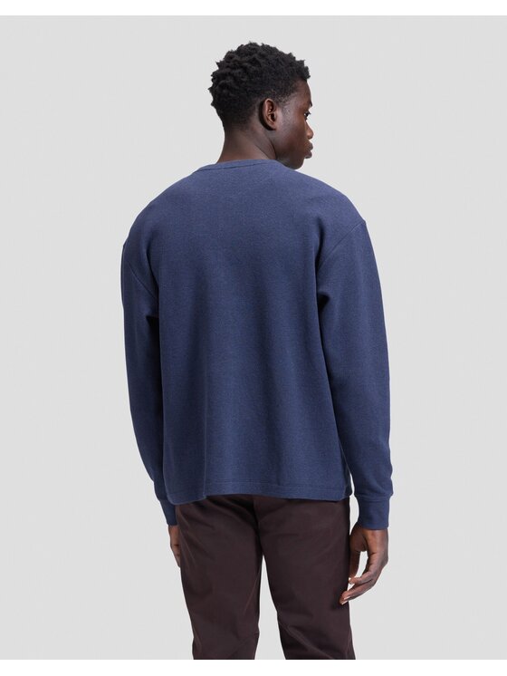 Lee Lee T-Shirt LS HENLEY Niebieski Slim Fit