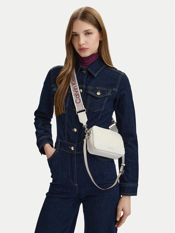 Calvin Klein Calvin Klein Handtasche Webbing Double Strap Camera Bag LV04F3165G Weiß