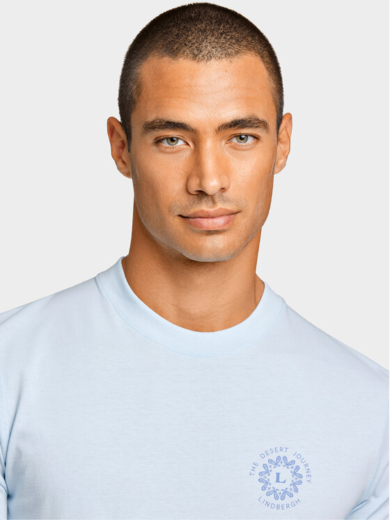 Lindbergh Lindbergh Tricou 30-400267 Albastru celest Relaxed Fit