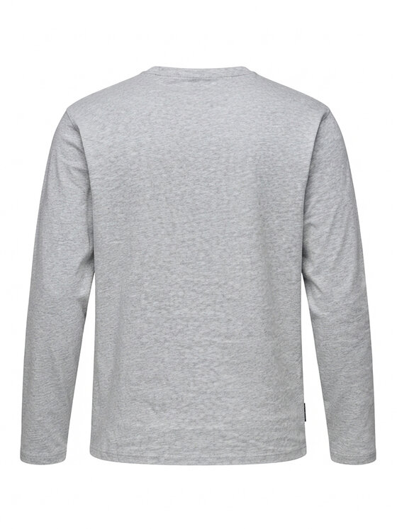 Ombre Ombre Longsleeve L173 Szary jasny Regular Fit