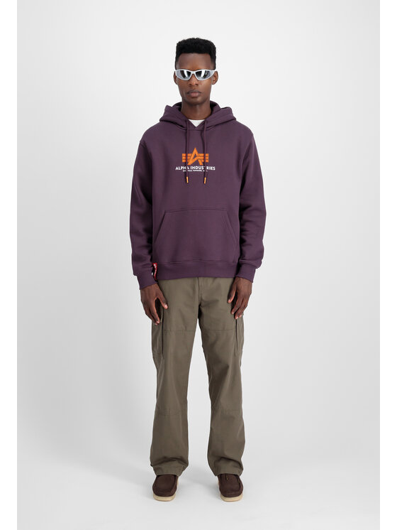 Alpha Industries Alpha Industries Bluza Basic Rubber Hoodie Fioletowy Regular Fit