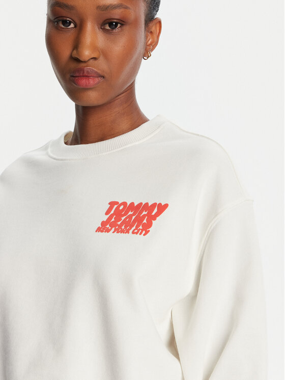 Tommy Jeans Tommy Jeans Majica dugih rukava DW0DW21345 Bijela Relaxed Fit