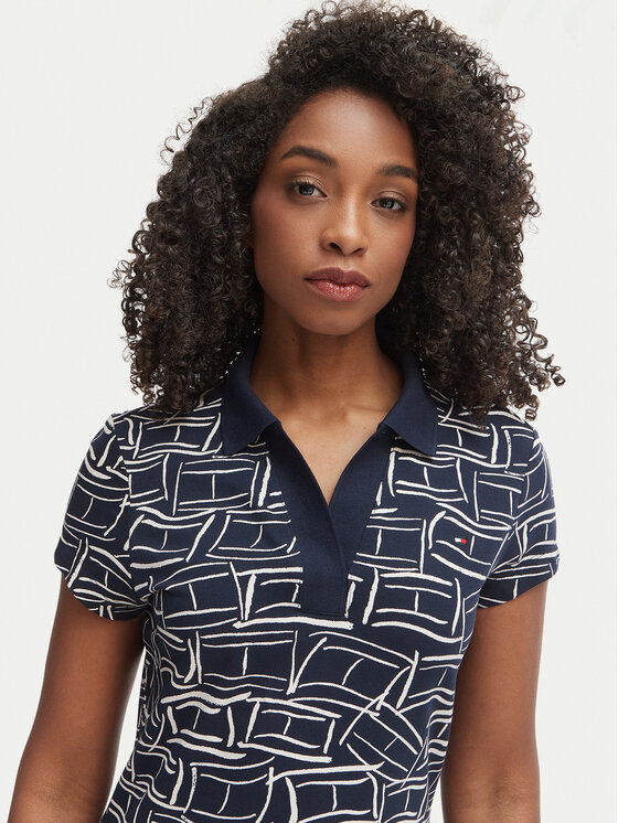 Tommy Hilfiger Tommy Hilfiger Φόρεμα καθημερινό 1985 Pique WW0WW49719 Σκούρο μπλε Regular Fit