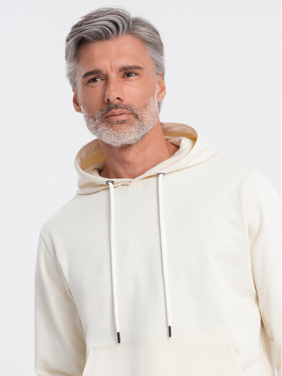 Ombre Ombre Mikina OM-SSBN-0177 Écru Classic Fit