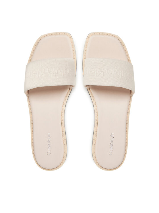 Calvin Klein Calvin Klein Šľapky Flat Slide - He HW0HW02378 Écru