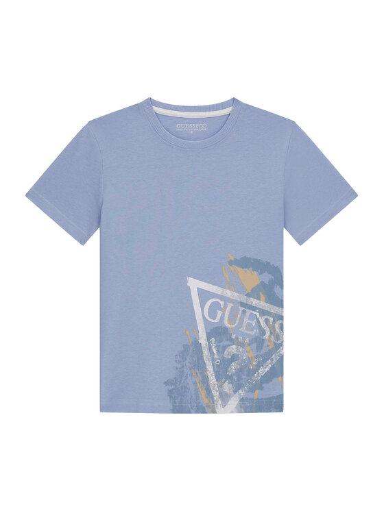 Guess Tricou L6RI14 K8HM4 Albastru celest Regular Fit