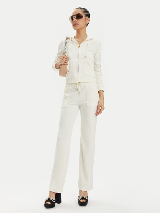 Juicy Couture Juicy Couture Majica dugih rukava Robertson JCAP176G Écru Slim Fit