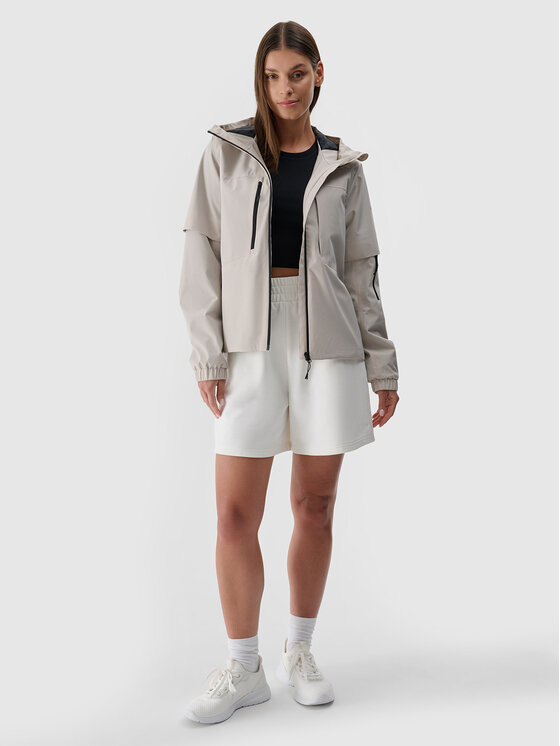 4F 4F Kurtka przejściowa MIDSHOP TEXTILE Beżowy Oversize