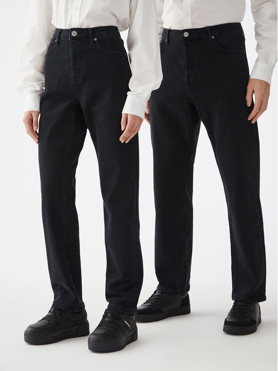 Americanos Americanos Blugi Unisex Delaware Negru Straight Leg