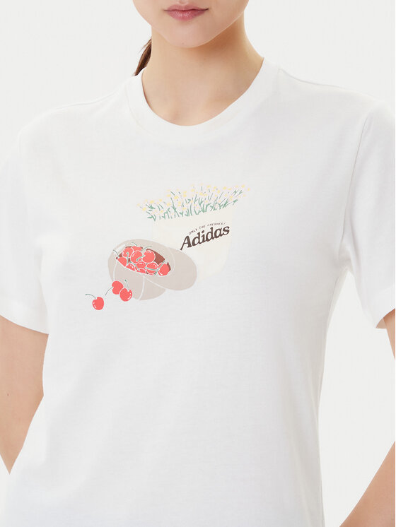 adidas adidas Marškinėliai Farmers Market Graphic JN2543 Balta Regular Fit