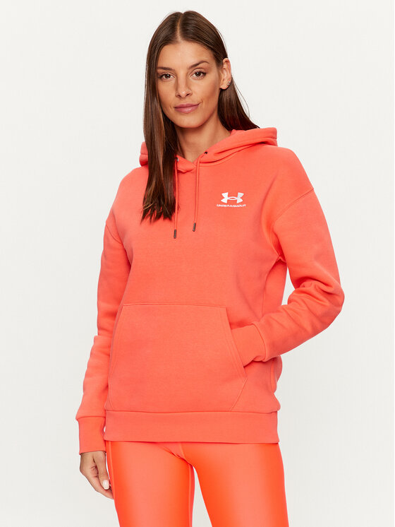 Under Armour Majica Dugih Rukava Essential Fleece Hoodie 1373033 Crvena Loose Fit