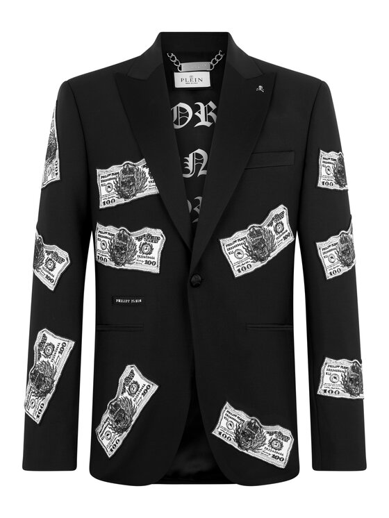PHILIPP PLEIN PHILIPP PLEIN Marynarka 31278 Czarny Regular Fit