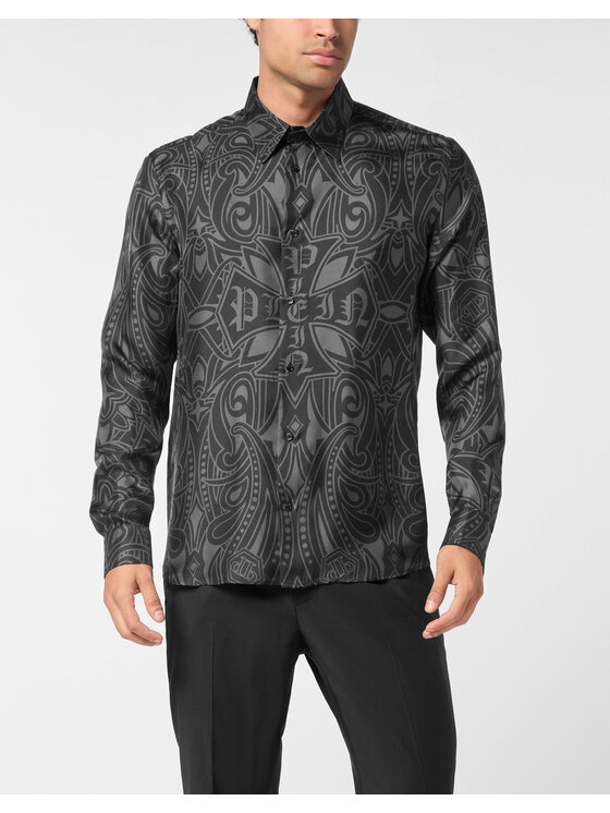 PHILIPP PLEIN PHILIPP PLEIN Koszula 26111 Czarny Regular Fit