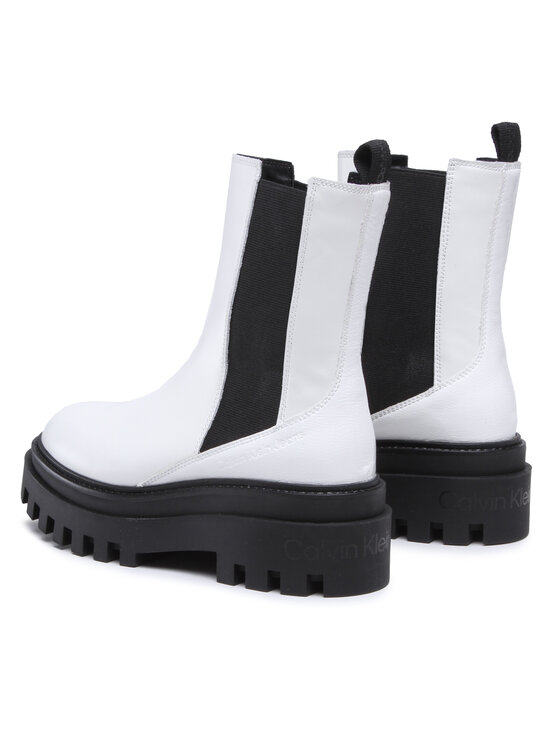 Calvin Klein Jeans Calvin Klein Jeans Боти тип челси Flatform Chelsea Boot YW0YW00850 Бял