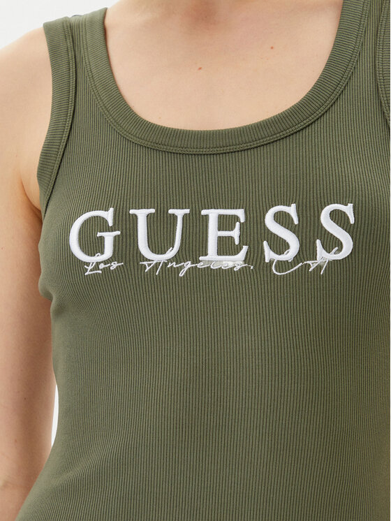 Guess Guess Každodenní šaty V5GK06 K8RT2 Zelená Slim Fit