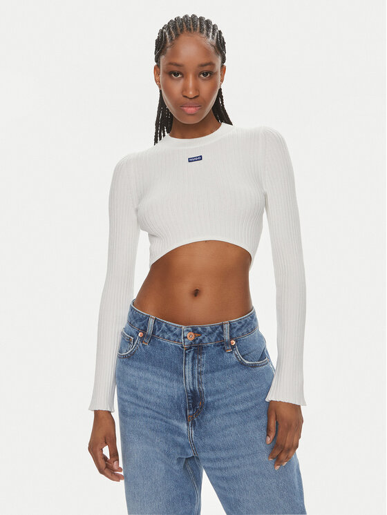 HUGO Hugo Sweater Succoire_B 50514280 Fehér Slim Fit