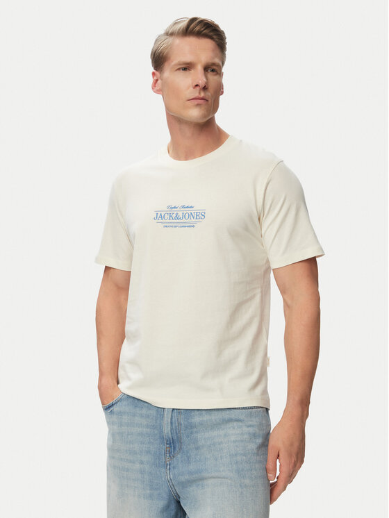Jack & Jones Tricou Cassis 12295049 Crem Regular Fit