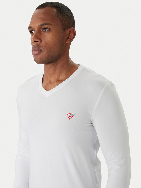 Guess Guess Тениска с дълъг ръкав M2YI08 J1314 Бял Slim Fit