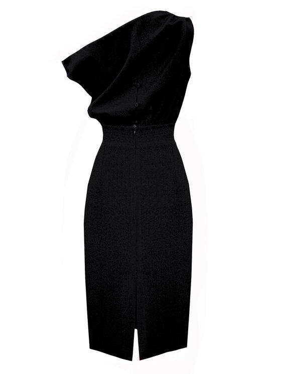 Kasia Zapała Kasia Zapała Sukienka elegancka Sukienka Annie midi czarna Czarny Slim Fit