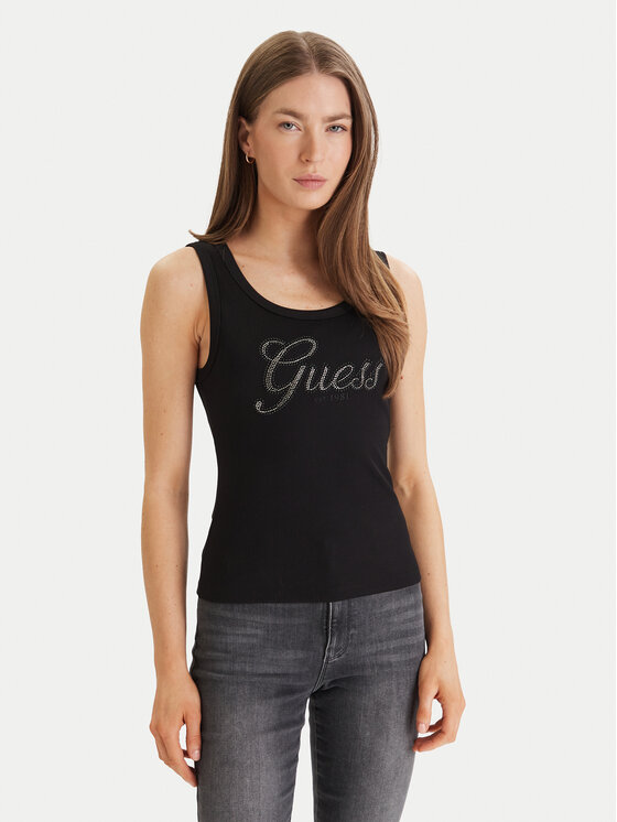 Guess Guess топ W6GP22 K2954 Черен Regular Fit
